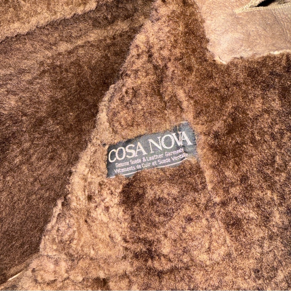 Shearling Coat with Brown Trim - Picture 10 of 11